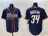 Men's Detroit Tigers #34 Jake Rogers Navy With Patch Cool Base Stitched Jersey,baseball caps,new era cap wholesale,wholesale hats